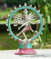 Shiva - Nataraj Messing Versilbert 19,5 cm