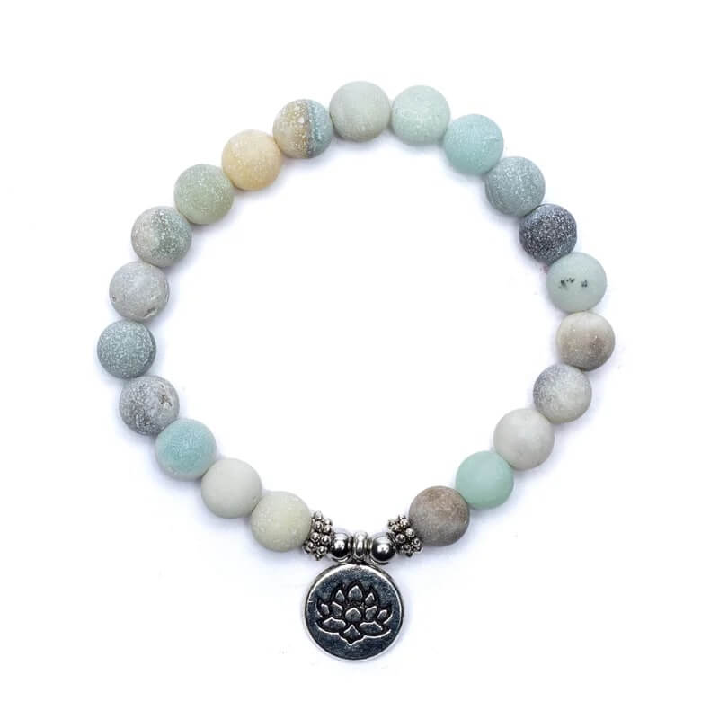 Mala/ Armband Amazonit elastisch mit Lotus