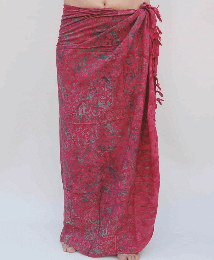 XL Premium Lunghi | Sarong "Kahiki" - weinrot