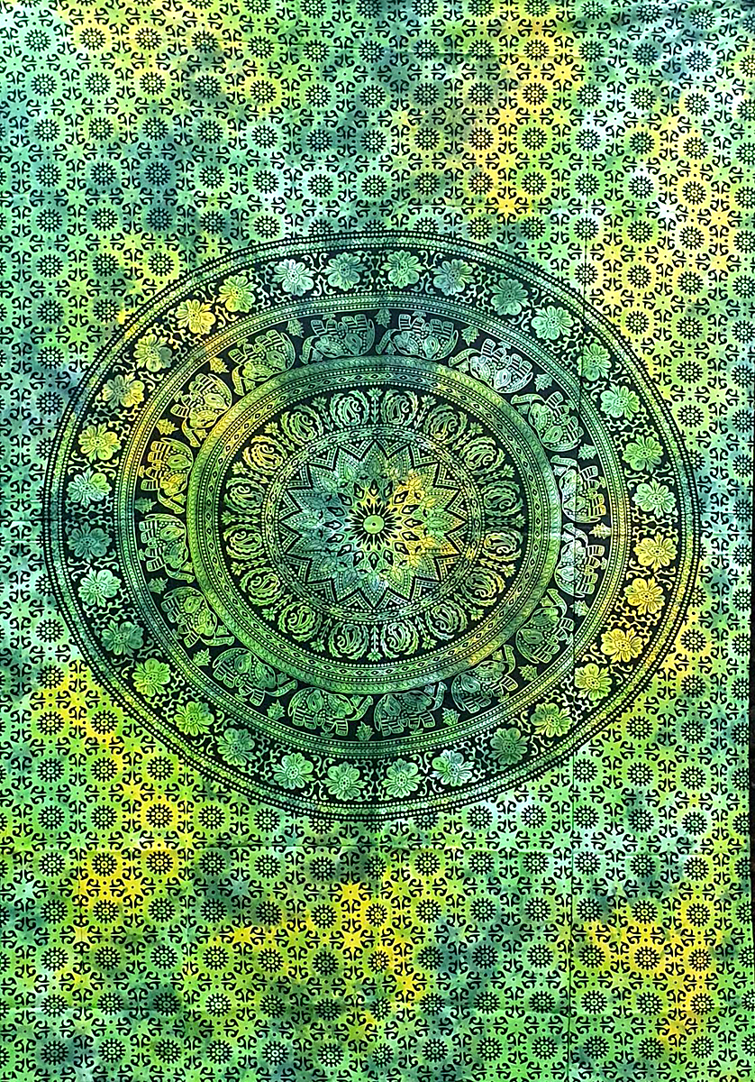 Ritualtuch Tagesdecke Wandbehang - Rigruraji grün - Normalgröße