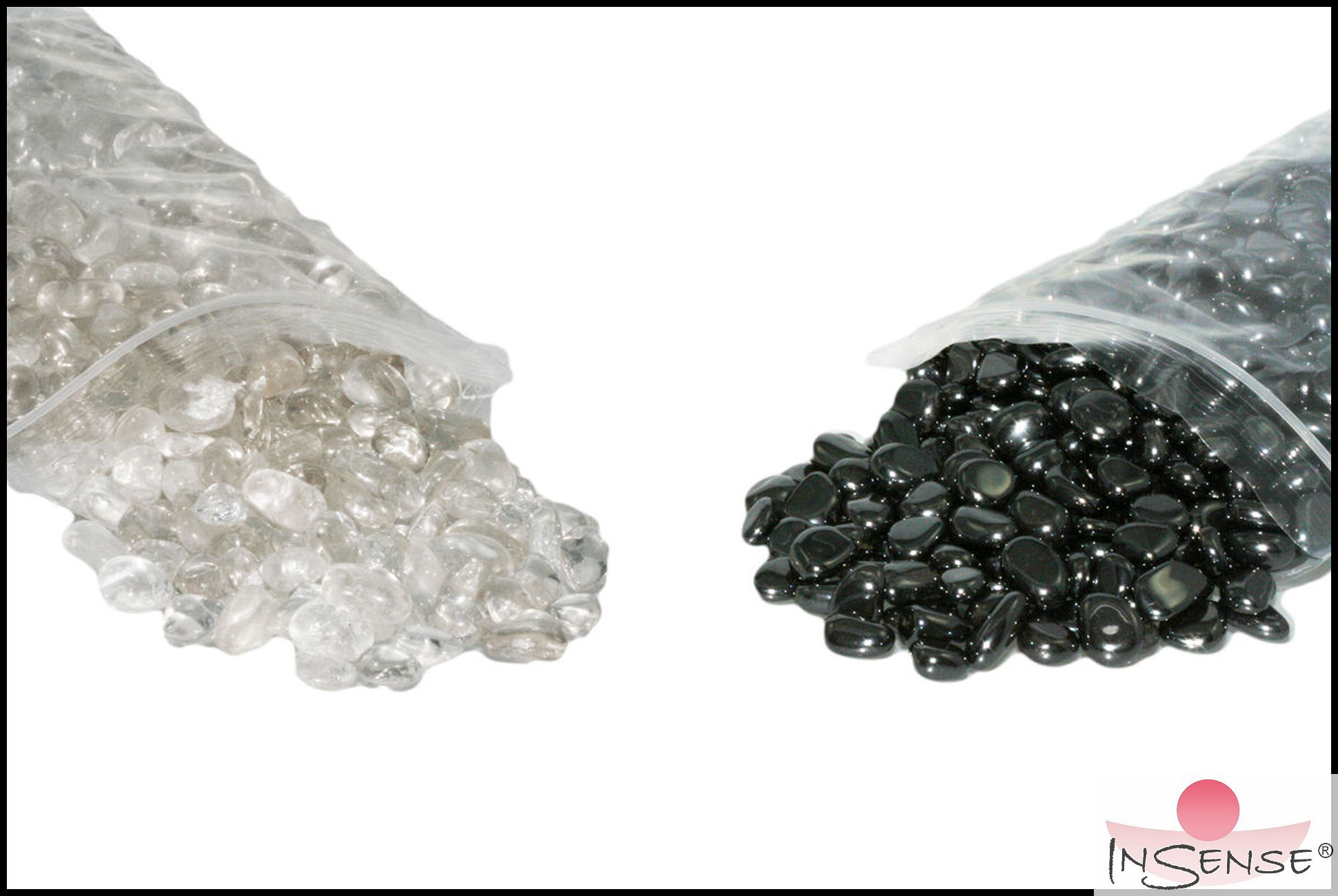 Lade- Entladesteine SET - Bergkristall u. Hämatit