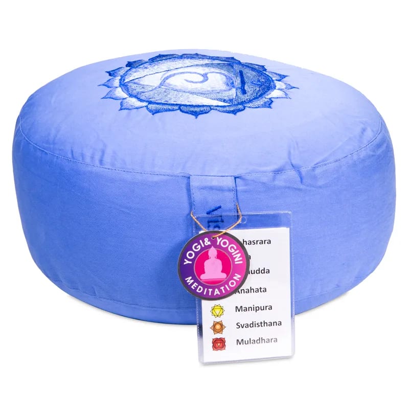 Meditationskissen 5. Chakra Vishuddha - hellblau