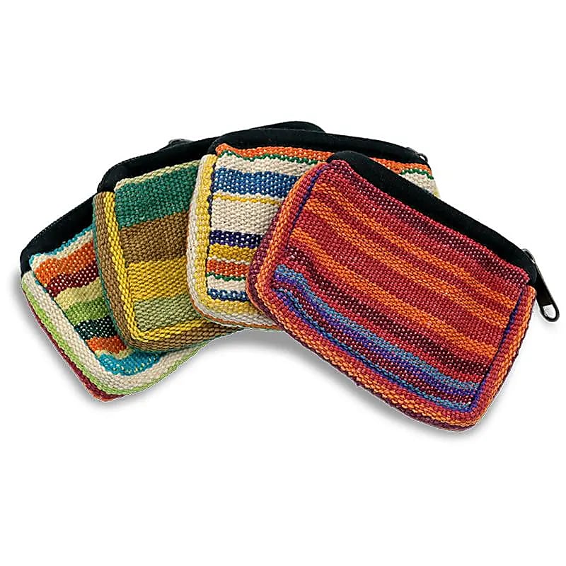 Baumwollbeutel BUNT -gestreift - mit Reißverschluss 12 x 9 cm