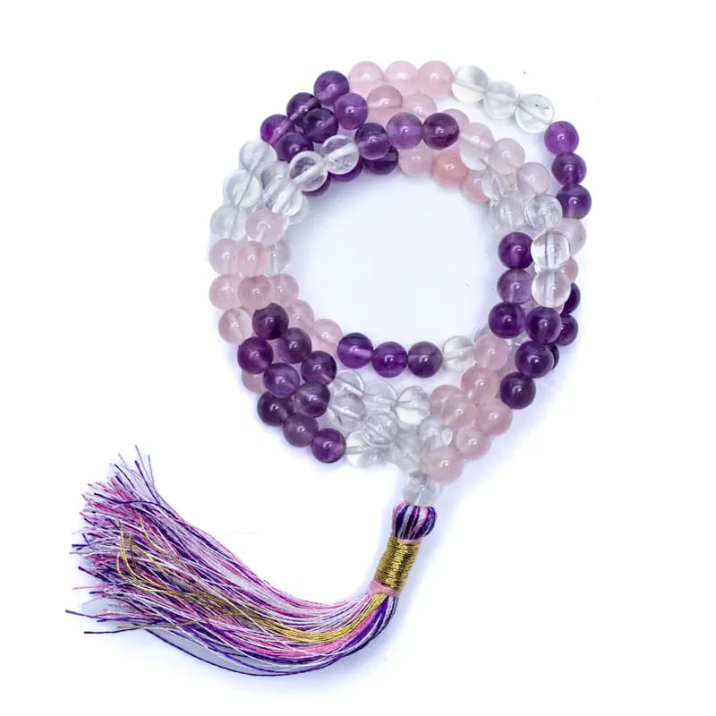 Mala Amethyst / Rosenquarz / Bergkristall - AA-Qualität Perlen ~0,6 cm