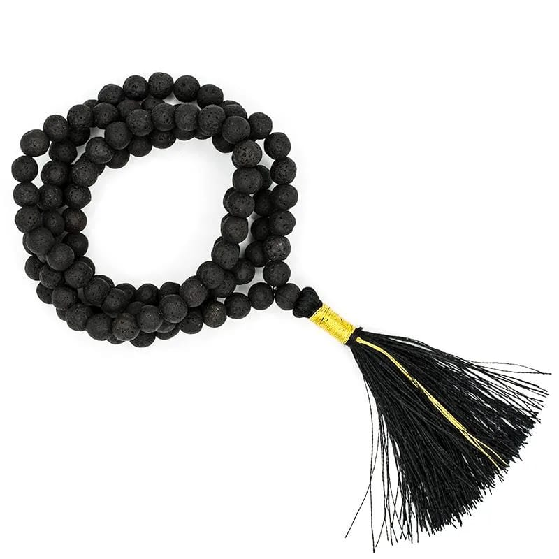 Mala Lavastein AA Qualität, 108 Perlen +Tasche 0,6cm