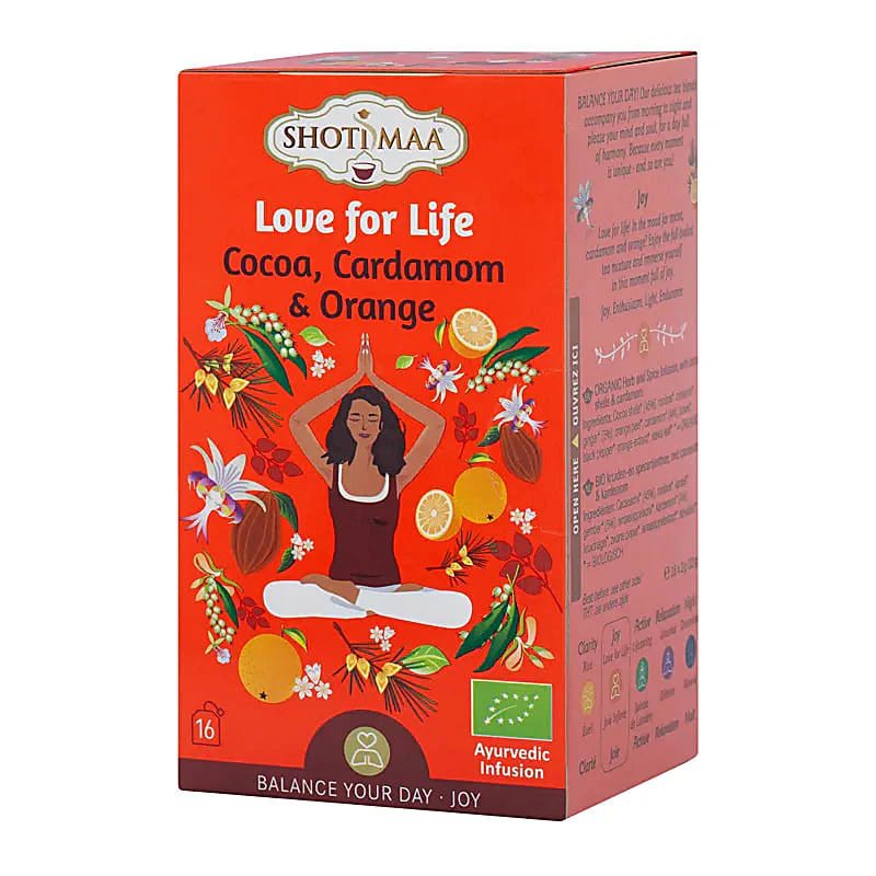 Shoti Maa - BIO-Kräutertee LOVE FOR LIVE - Kakaoschalen, Kardamom, Orange