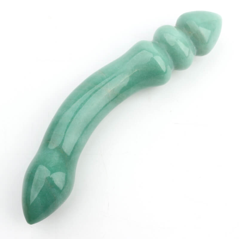 Massagestab "Zauberstab" - grüner Aventurin - gewellte Form