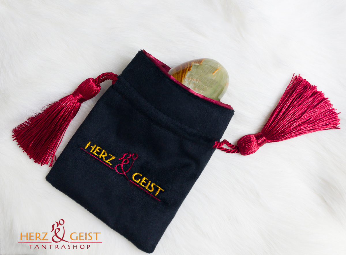 Samt Geschenktasche - Herz & Geist Logo - 8 x 10 cm