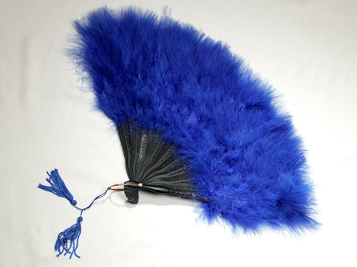 Flaum- Federfächer - blau