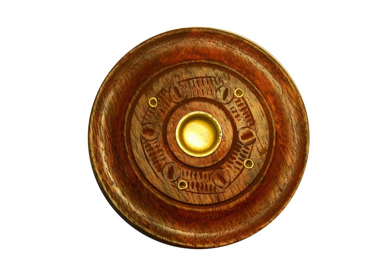 Räucherstäbchenhalter Holzteller Mangobaumholz 7,5 cm