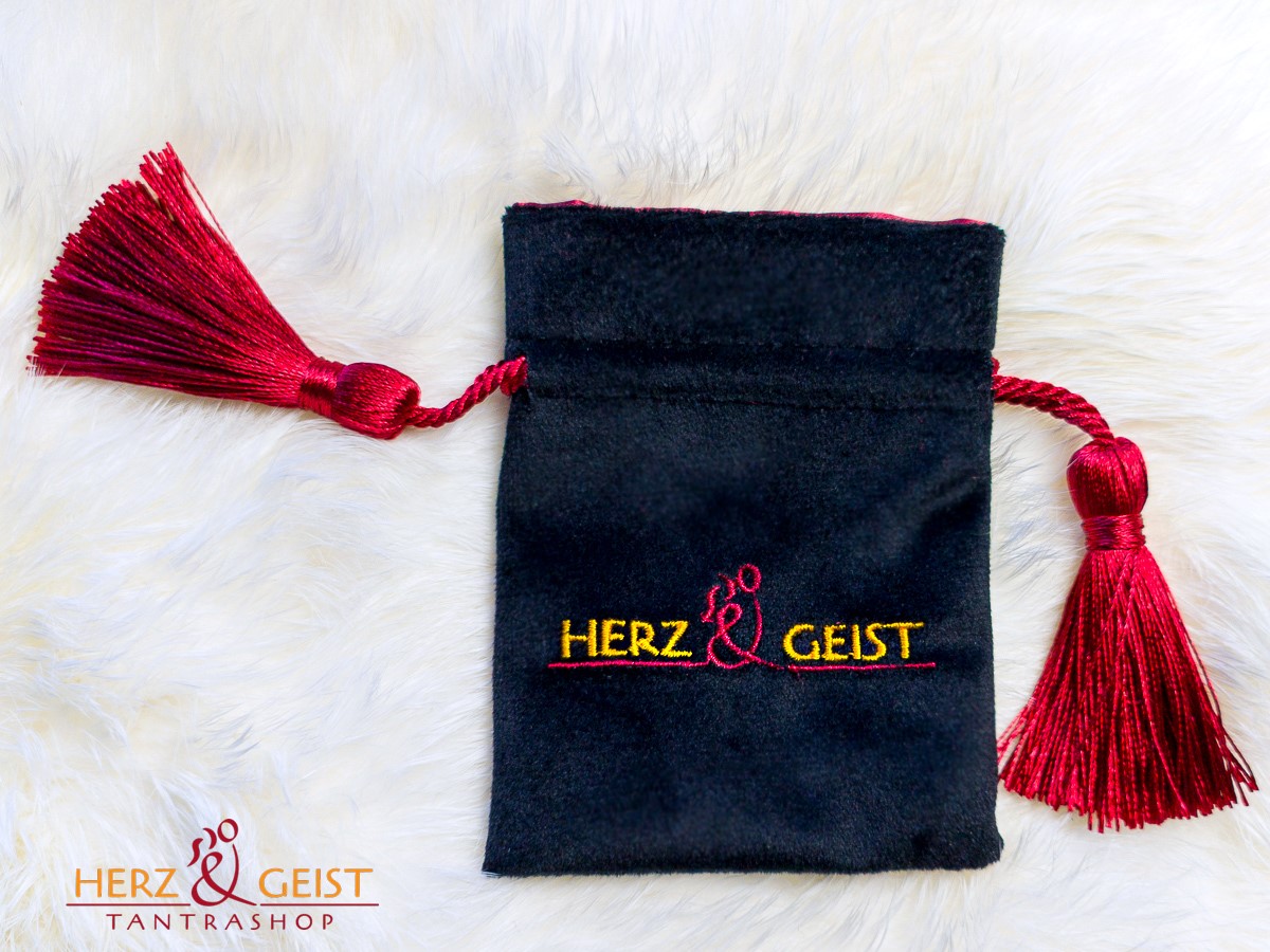 Samt Geschenktasche - Herz & Geist Logo - 8 x 10 cm