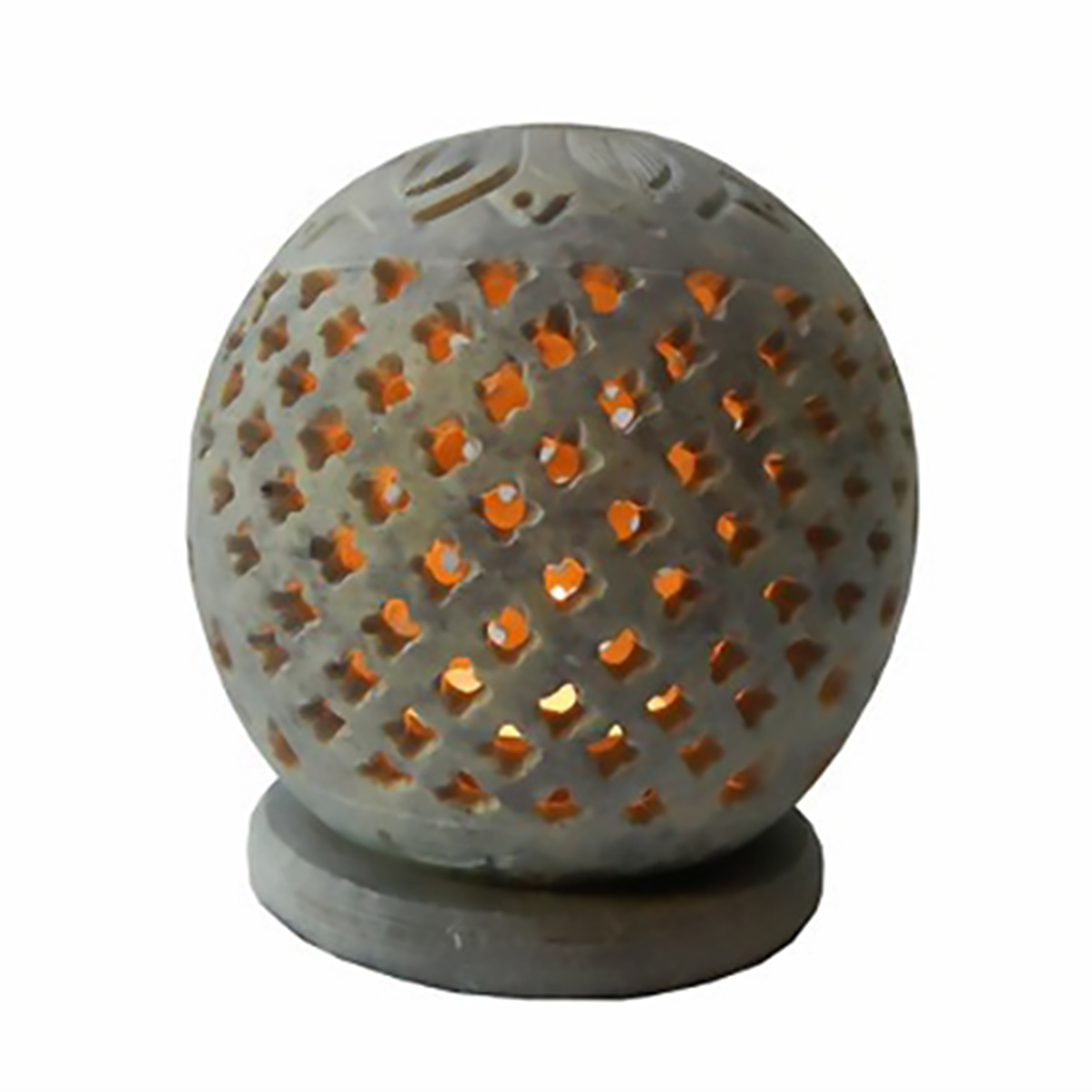 Teelichtlampe | Windlicht - Lotus - Speckstein natur