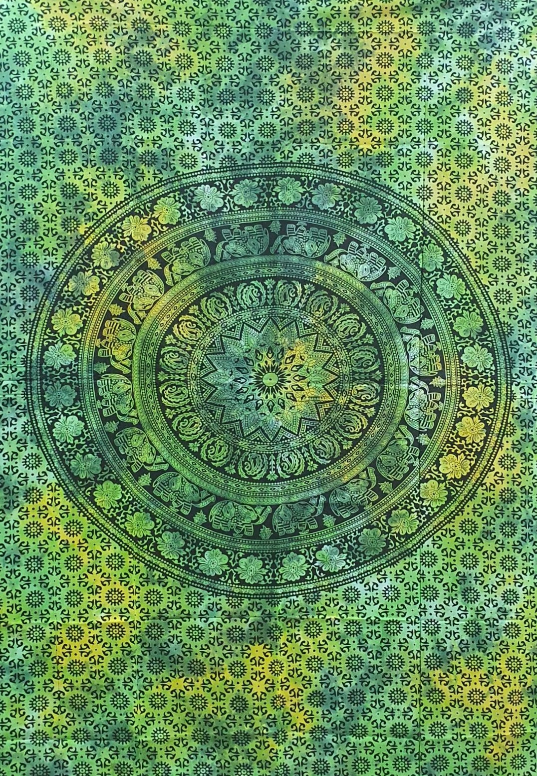 Ritualtuch Tagesdecke Wandbehang - Rigruraji grün - Normalgröße