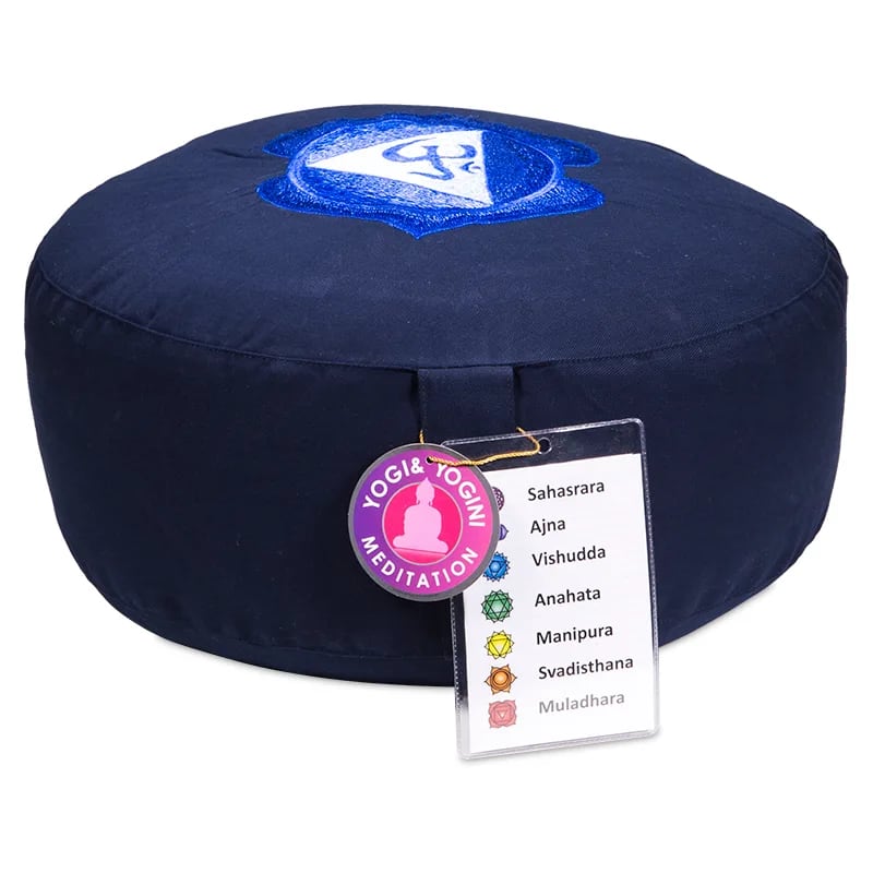 Meditationskissen 6. Chakra Ajna - dunkelblau-schwarz