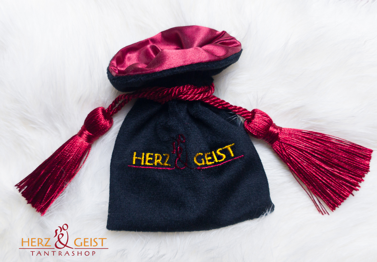 Samt Geschenktasche - Herz & Geist Logo - 8 x 10 cm