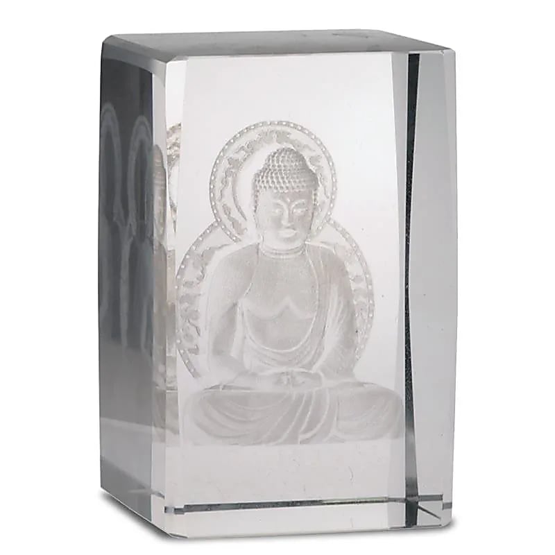 Sitzender Buddha 8 x 5,5 cm - Kristallglas gelasert