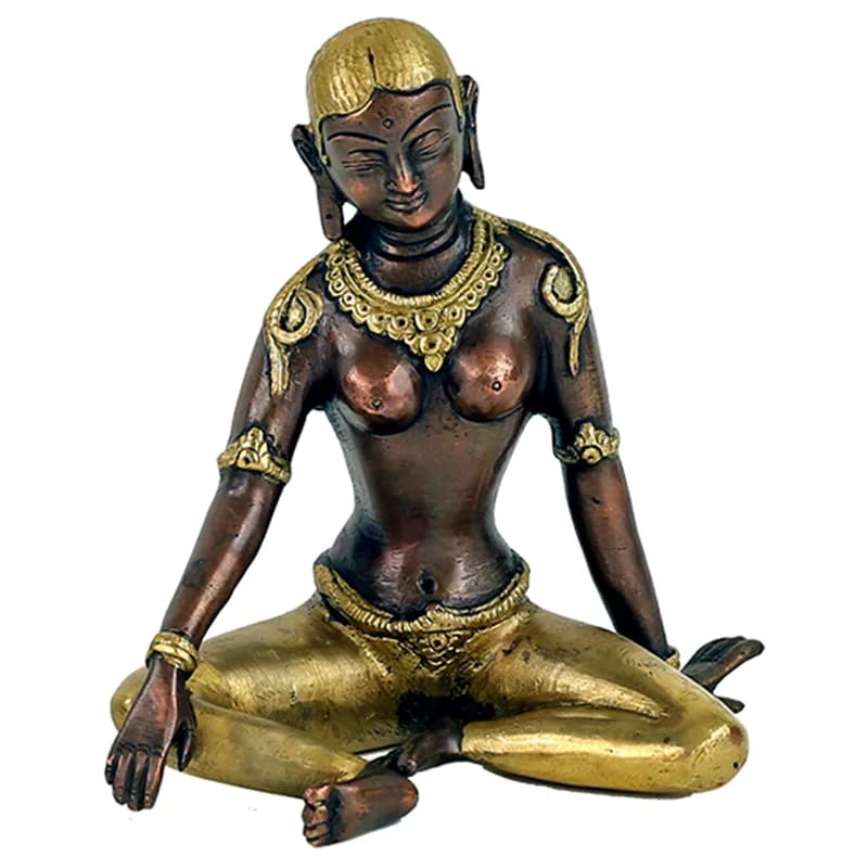 Parvati Statue - Messing zweifarbig - 1,1kg - 15cm