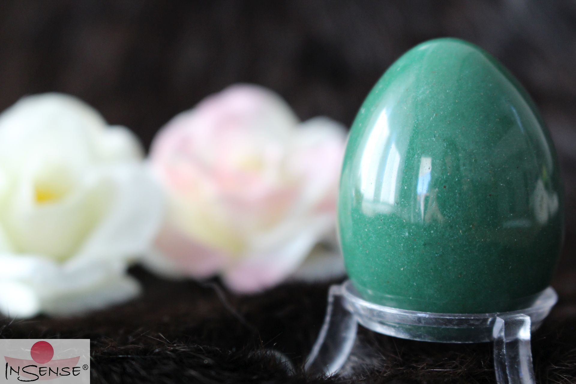 Yoni-Ei Grüner Aventurin - Größe nach Wahl - gebohrt