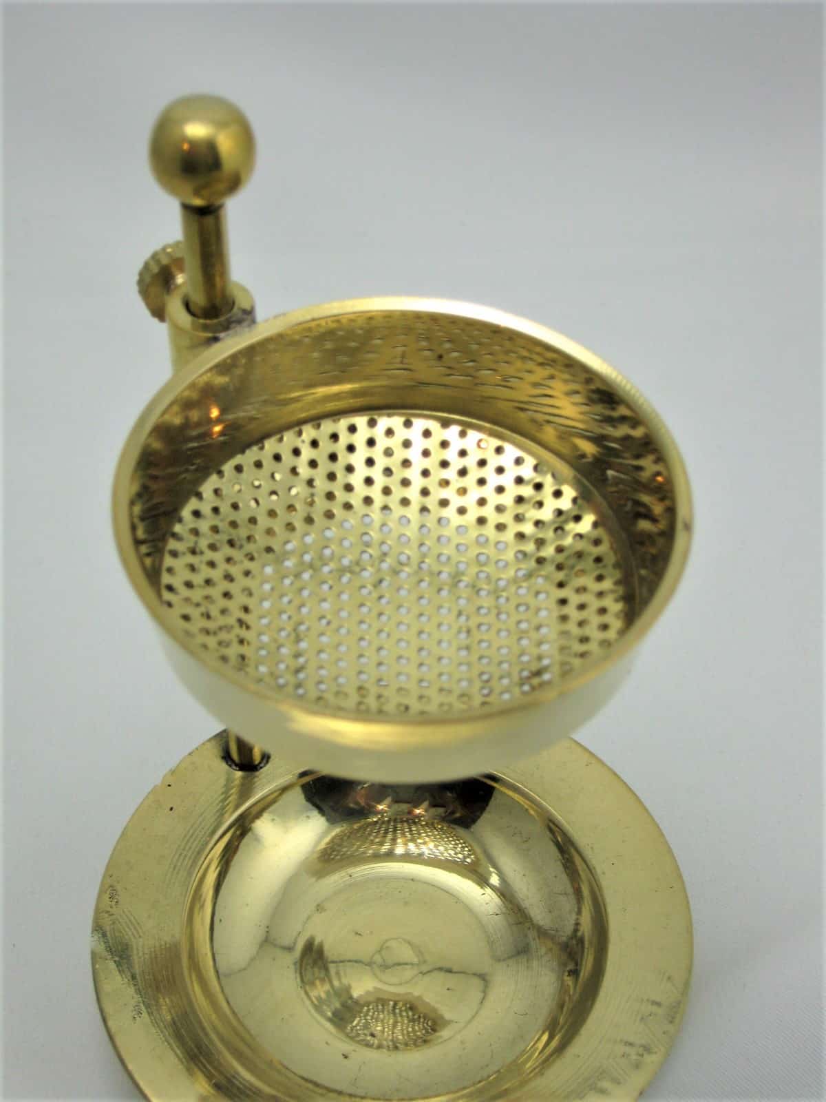 Räucher-Siebgefäß - höhenverstellbar - Messing