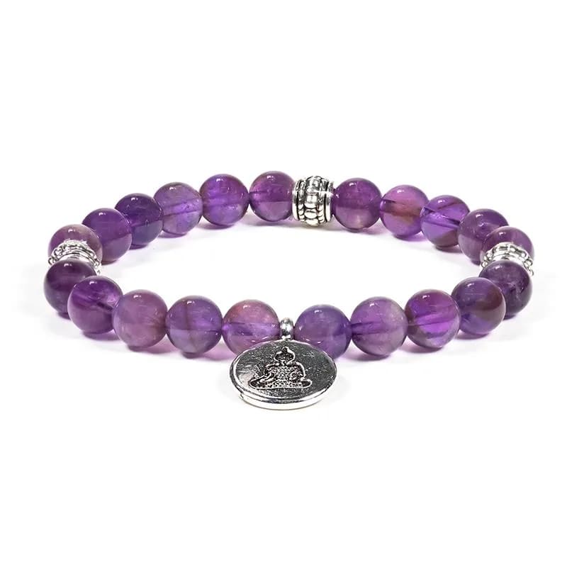 Mala/ Armband Amethyst elastisch mit Buddha
