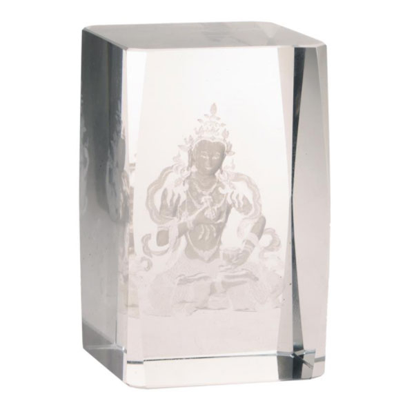Vajrasattva Buddha 8 x 5,5 cm - Kristallglas gelasert