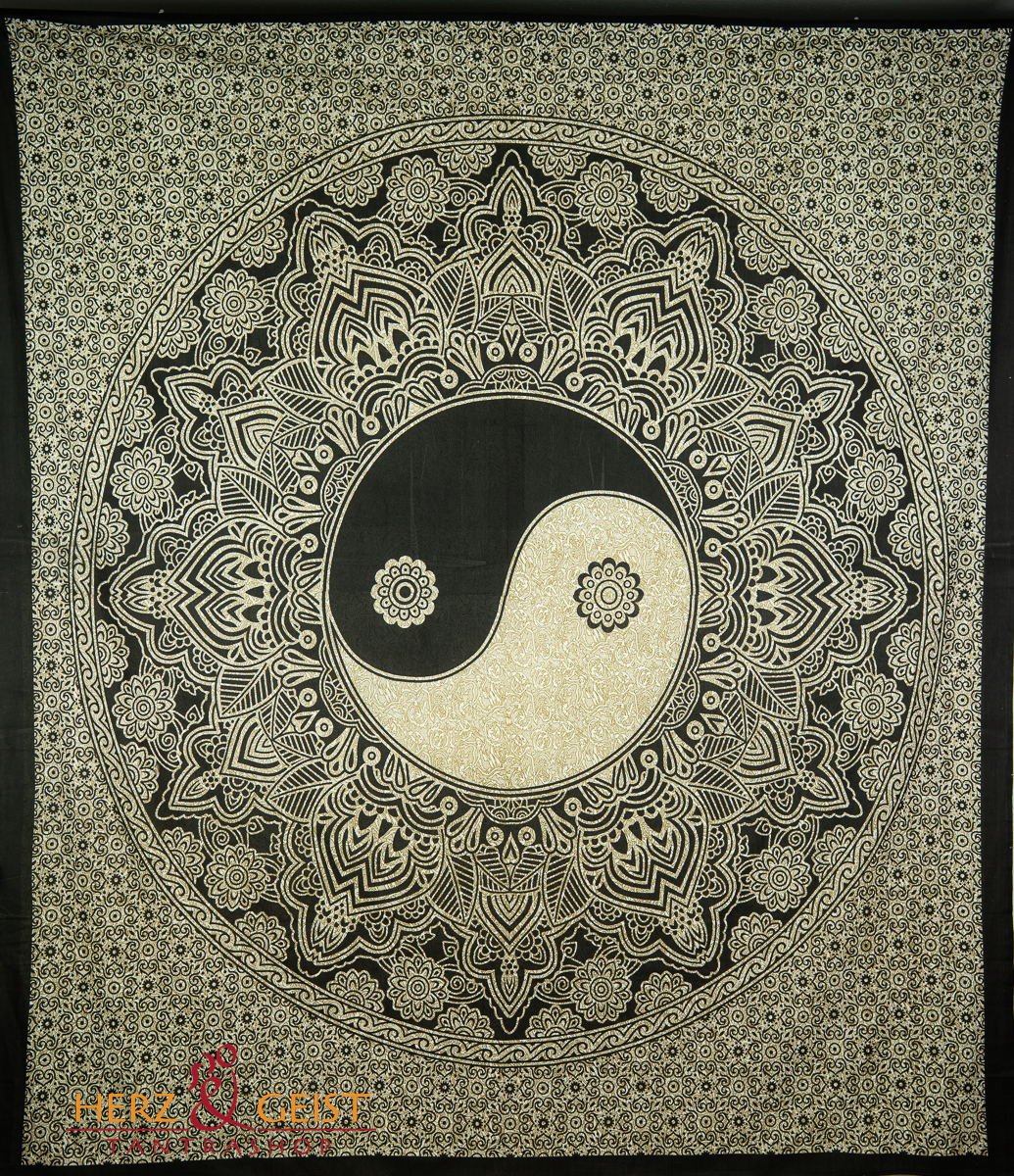 Ritualtuch Tagesdecke Wandbehang - Yin Yang - Doppelt