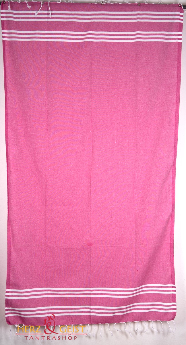 Hamamtuch pink-weiß - gestreift