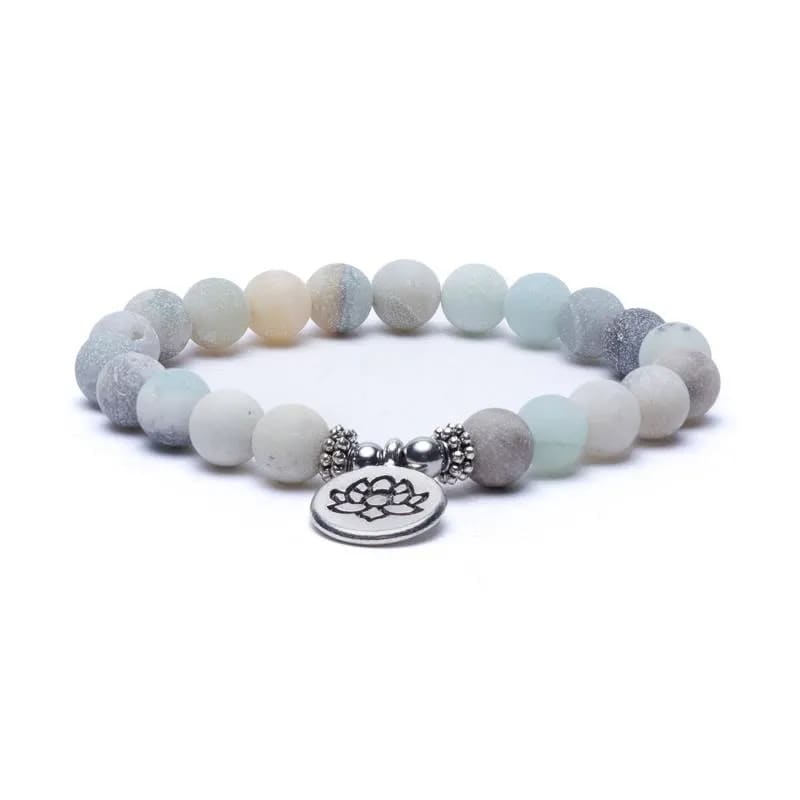 Mala/ Armband Amazonit elastisch mit Lotus