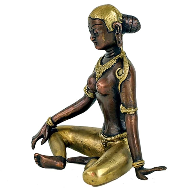 Parvati Statue - Messing zweifarbig - 1,1kg - 15cm