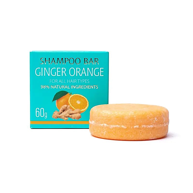 Festes natürliches Shampoo - Ingwer Orange 60g