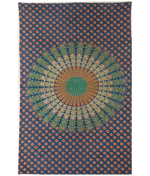 Ritualtuch Tagesdecke Wandbehang - Peacock "Earth" - Normalgröße
