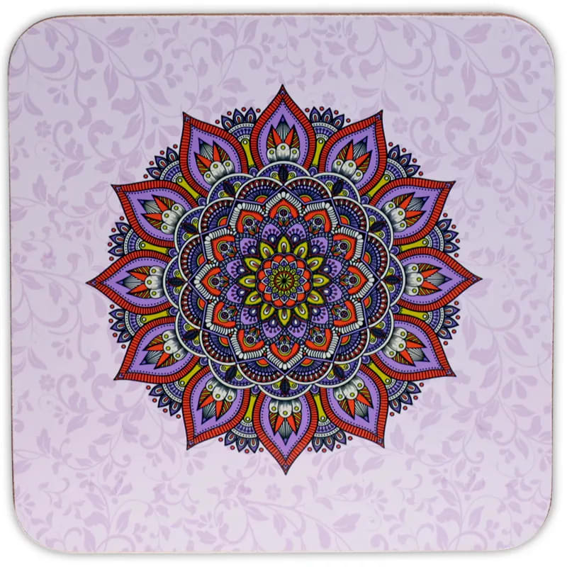 Untersetzer Set 6 Stk. - Mandala lila