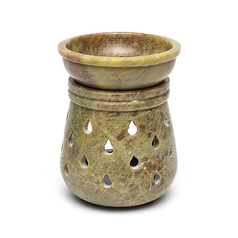 Duftlampe | Ölwärmer - TROPFEN - Speckstein natur