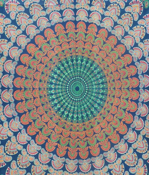Ritualtuch Tagesdecke Wandbehang - Peacock "Earth" - Normalgröße