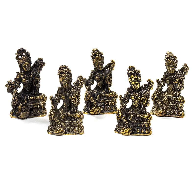 Grüne Tara - Messing - klein 4 cm