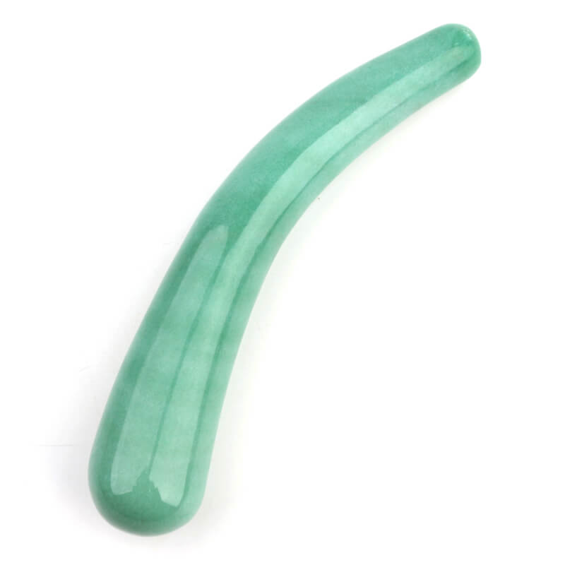 Massagestab "Zauberstab" - grüner Aventurin - gebogene Form