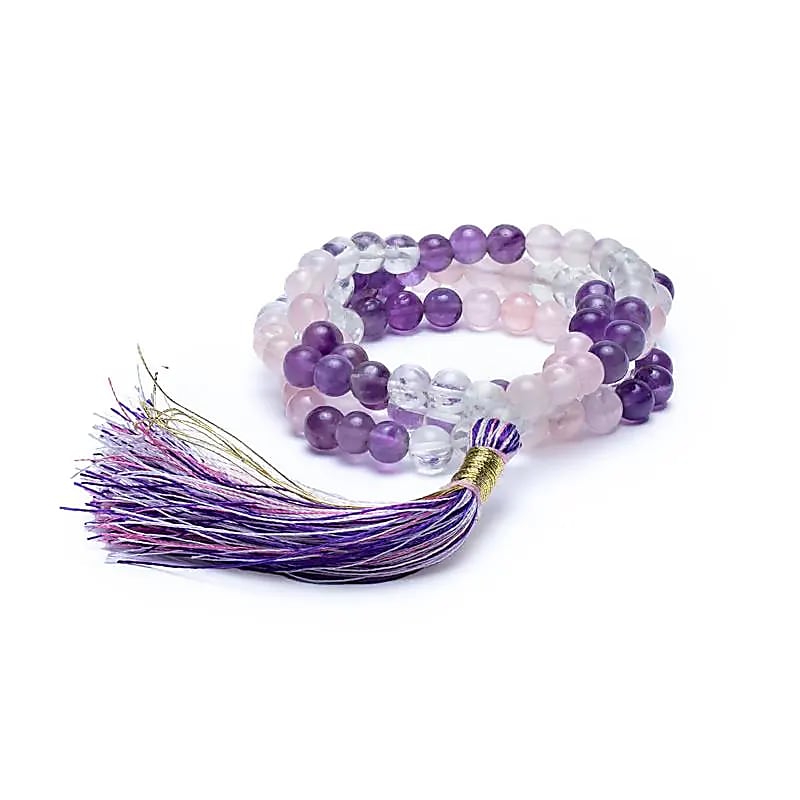 Mala Amethyst / Rosenquarz / Bergkristall - AA-Qualität Perlen ~0,6 cm