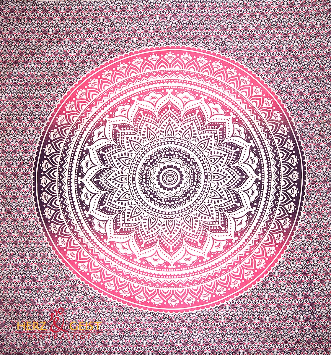 Ritualtuch Tagesdecke Wandbehang - Mandala violett-rosa - Doppelt