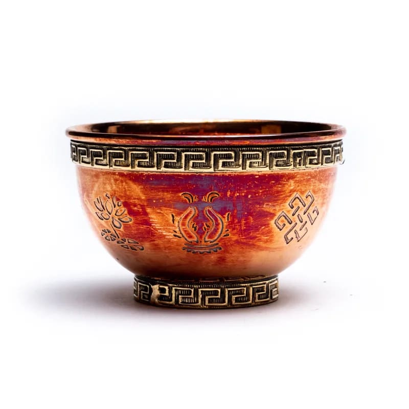 Opferschale 8 Glückssymbole - Kupfer