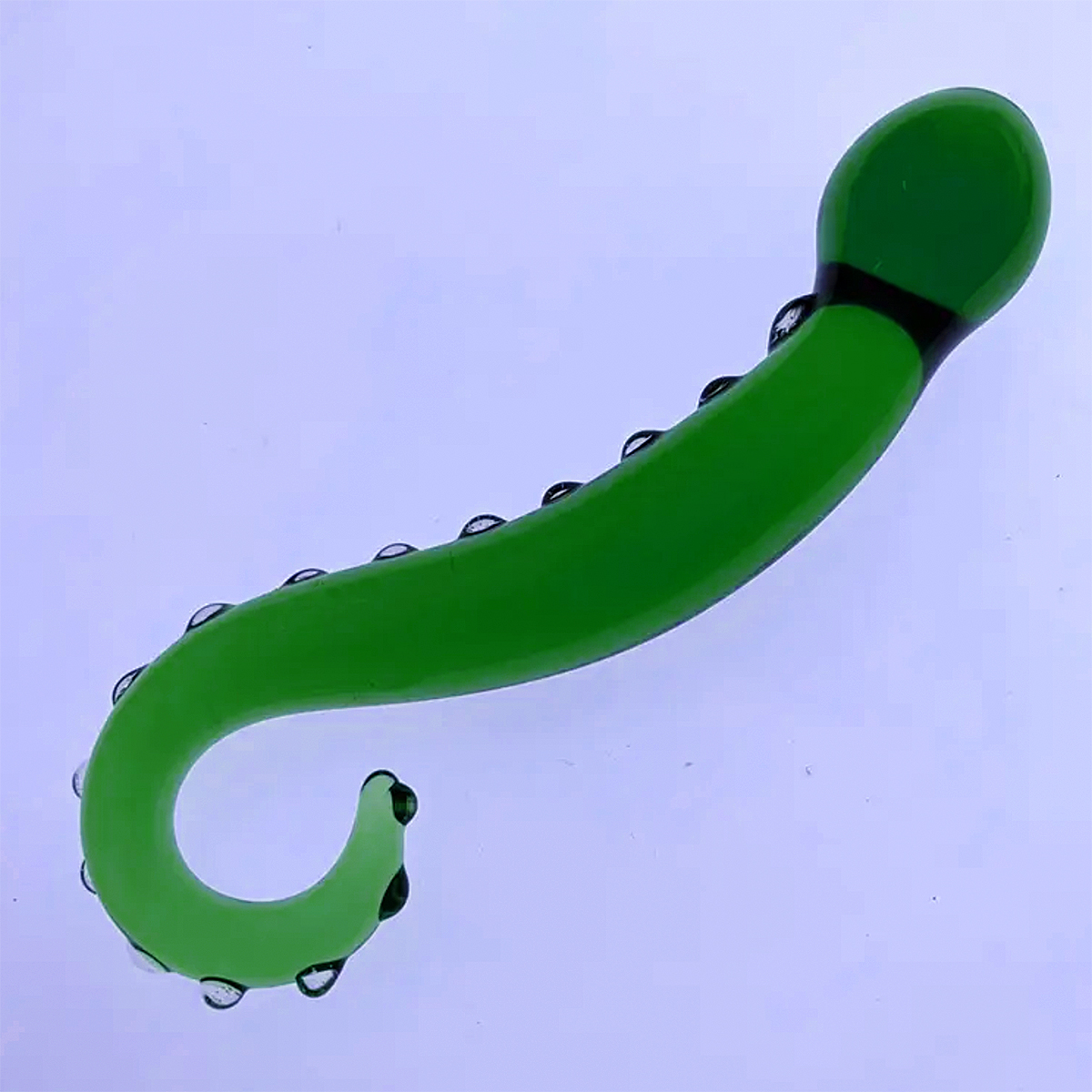 Glas Dildo Pleasure - "Spermy" dunkelgrün
