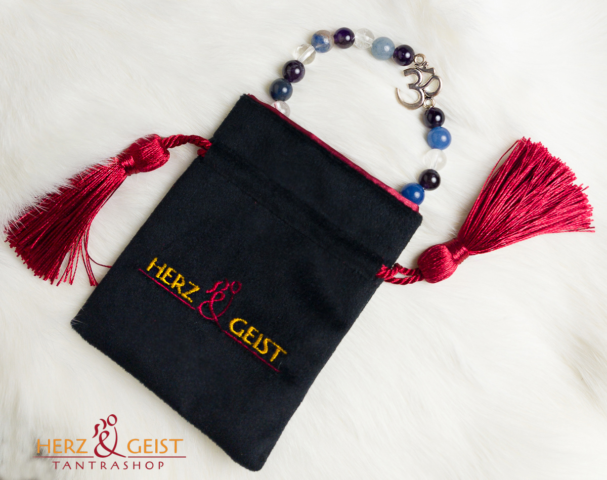 Samt Geschenktasche - Herz & Geist Logo - 8 x 10 cm