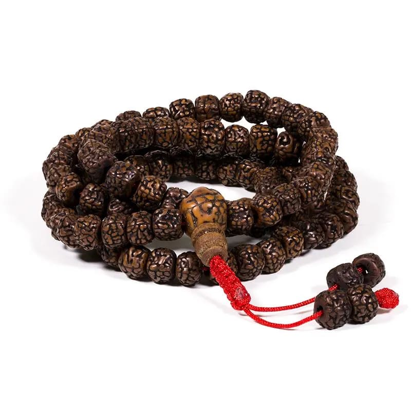 Mala Rudraksha Samen dunkel - polierte Perlen ~ 0,8 cm
