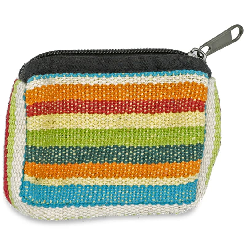 Baumwollbeutel BUNT -gestreift - mit Reißverschluss 12 x 9 cm
